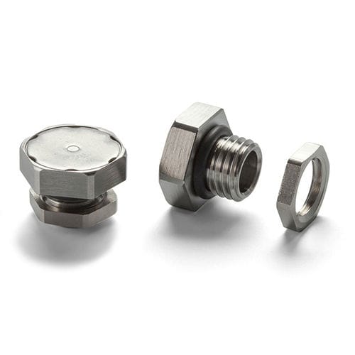 Tapón aireador - PMF-12M series - TAKACHI Electronics Enclosure Co., Ltd. - hexagonal / roscado / de acero inoxidable