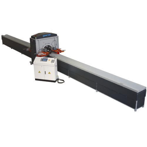 Mortajadora vertical automática - HDS500C - HF HAYTEK PLASTIC AND PLASTIC MACHINERY CO - para tubos de PE / para perfiles PVC
