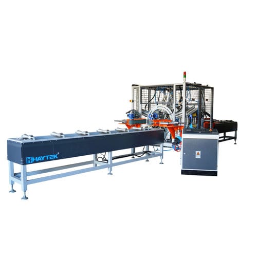 Mortajadora vertical automática - HDSP 500 - HF HAYTEK PLASTIC AND PLASTIC MACHINERY CO - para tubos de PE / para perfiles PVC