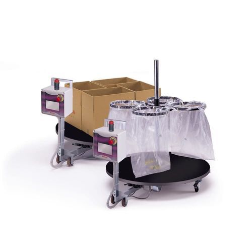 Mesa rotativa accionada por motor - DK technologies - horizontal / para transportador / para línea de embalaje