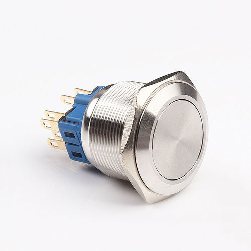 Botón pulsador con luz LED -  YXG series - Shanghai Yongxing Electronic Switch Co.,Ltd - de acero inoxidable / redondo / de botón