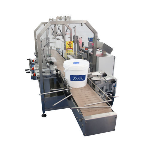 Etiquetadora totalmente automática - CAROLUS  - Shemesh Automation Ltd - para cubos / wraparound / para etiquetas autoadhesivas
