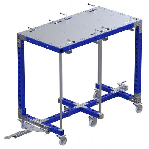 Carretilla de limpieza - Q-100-0089  - FlexQube - de metal / con estantes / de seis ruedas