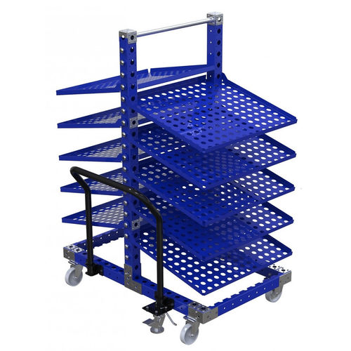 Carro de almacenamiento - Q-100-0237  - FlexQube - de metal / con estantes / con ruedas giratorias