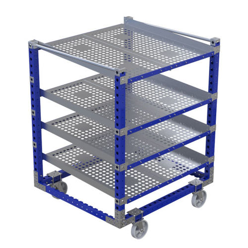 Carro de almacenamiento - Q-007-3089  - FlexQube - de metal / con estantes / porta-cubetas