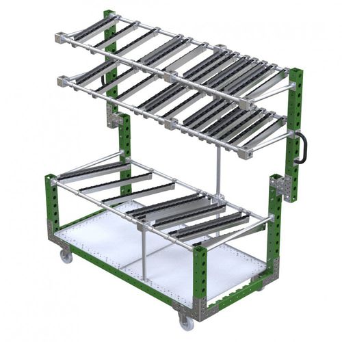Carro de taller - Q-100-0456  - FlexQube - de metal / con estantes / porta-cubetas