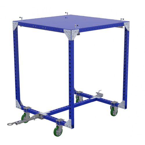 Carro de manipulación - Q-100-1043  - FlexQube - de metal / con estantes / porta-cubetas