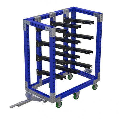 Carro de manipulación - Q-100-0769  - FlexQube - de metal / de seis ruedas
