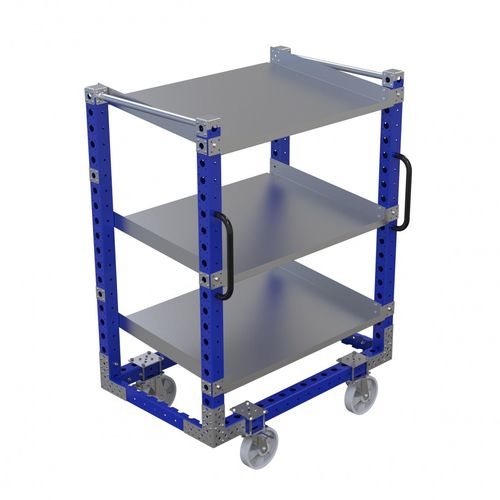 Carro de manipulación - Q-100-0281  - FlexQube - de metal / 3 niveles / porta-cubetas