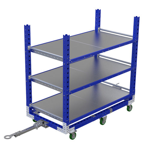 Carro de manipulación - Q-100-0985  - FlexQube - de metal / con estantes / de seis ruedas