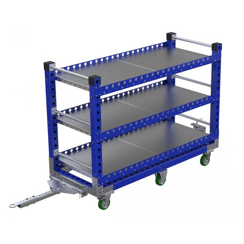 Carro de transporte - Q-100-0763  - FlexQube - de metal / con estantes / porta-cubetas