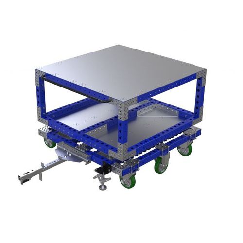 Carro de transporte - Q-100-0373  - FlexQube - de metal / con suelo rebajado / con ruedas giratorias