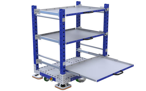 Carro de transporte - Q-041-0025  - FlexQube - con estantes / motorizado