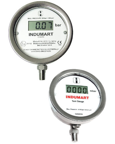Manómetro digital - DG xx series - Indumart - de acero inoxidable / de membrana / reforzado