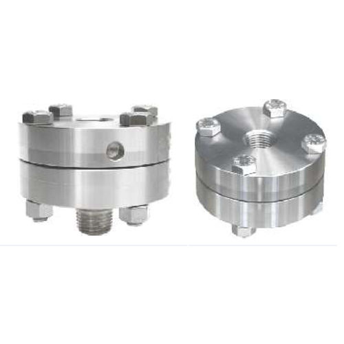 Separador de membrana con a fijación por brida - S21 series  - Indumart - con racor roscado / para manómetro / de proceso