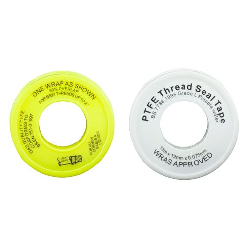 Cinta adhesiva de estanqueidad - G-012-05	 - Vital Parts ltd - de PTFE / blanca / amarilla