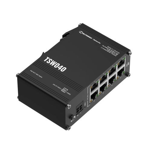 Conmutador Ethernet no administrable - TSW040 - TELTONIKA SAS - 8 puertos / en riel DIN / integrado