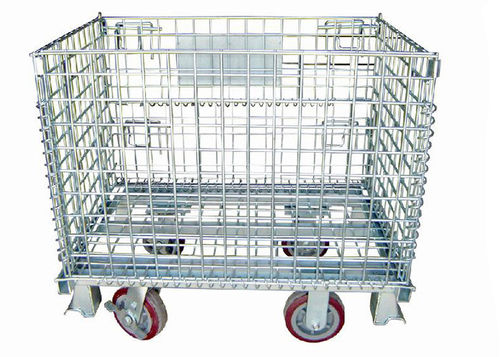 Caja-palé de acero - Aceally (Xiamen) Technology Co., Ltd - para almacenamiento / con ruedas / de malla metálica