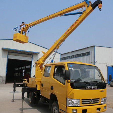 Cesta articulada montada sobre camión - a002 - Jinan Juxin Machinery Co., Ltd. - para obra / todoterreno / para aplicaciones industriales