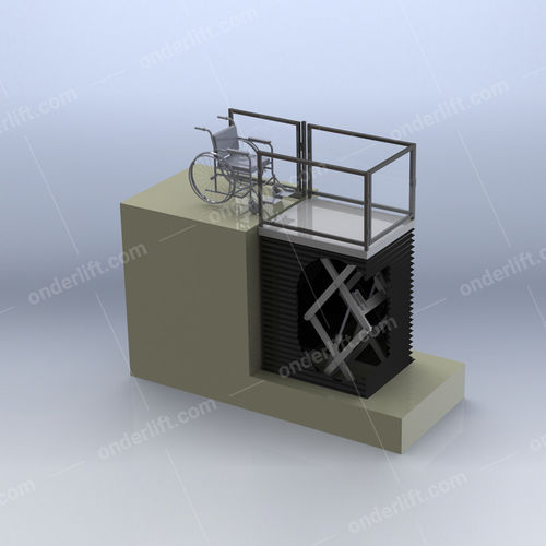 Ascensor hidráulico - EXT series - ONDER GRUP MAKİNE - para personas con movilidad reducida / de acero inoxidable / con plataforma