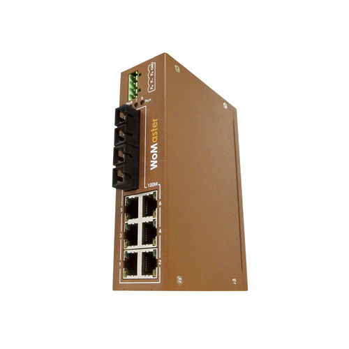 Conmutador Ethernet no administrable - DS108 series - WoMaster - 8 puertos / de fibras ópticas / para montaje sobre riel DIN