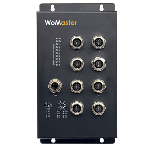 Conmutador Ethernet con conector M12 - MS208 - WoMaster - no administrable / 8 puertos / Gigabit Ethernet