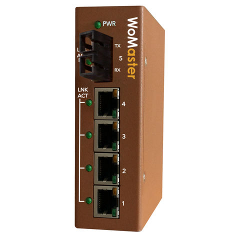 Conmutador Ethernet no administrable - DS105AF - WoMaster - 10/100BaseT(X) / 4 puertos / embarcado
