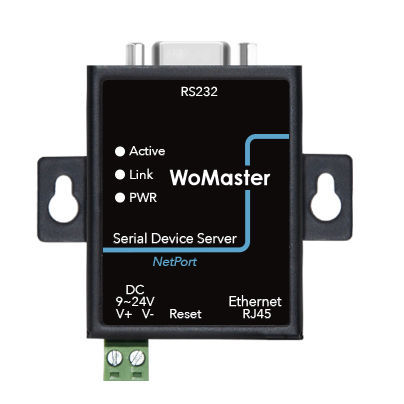 Servidor de periférico RS232 - NPS5110 - WoMaster - Modbus / Ethernet / RJ45