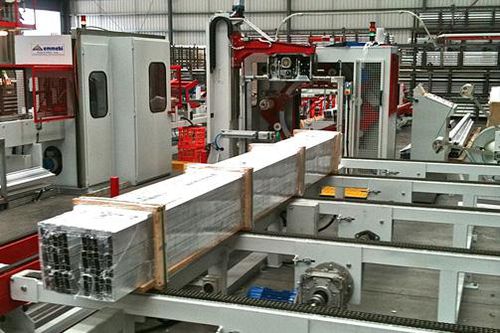 Flejadora de paquetes - EMMEBI SRL - automática / para perfiles de aluminio / vertical