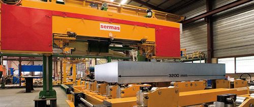 Máquina de aserrar escuadradora - SERMAS INDUSTRIE SAS - para aluminio / para chapas de aluminio / enteramente automática