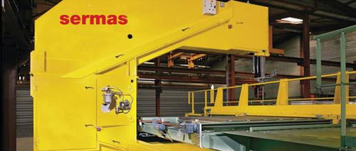 Máquina de aserrar de cinta - SERMAS INDUSTRIE SAS - para aluminio / CNC / con transportador de rodillos