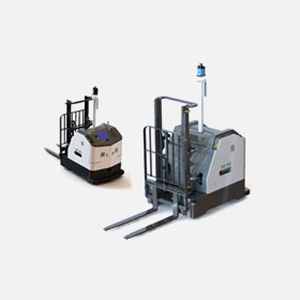 Vehículo de guiado automático con plataforma - HANWHA MACHINERY - colaborativo