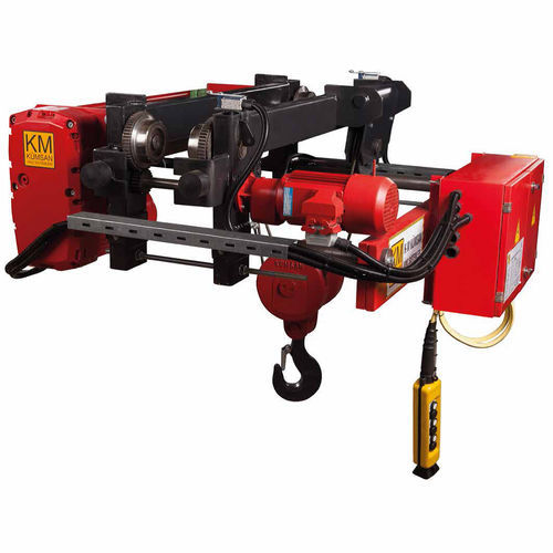 Polipasto de cable con carretilla monorriel - KM KUMSAN CRANE SYSTEMS - eléctrico / reglable / de engranaje