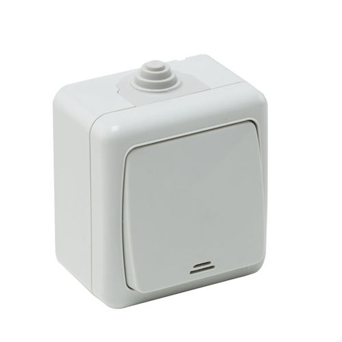 Interruptor basculante - 40500405 - Mete Enerji - unipolar / IP44 / con luz