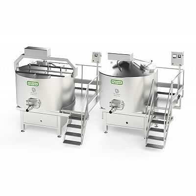 Cubeta de elaboración de queso de pasta prensada cocida - SKH/SCH series - Plevnik D.O.O. Engineering and production - de acero inoxidable