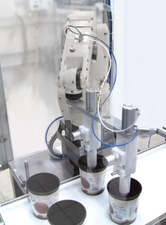 Máquina de llenado de botes - DR7 - Technogel S.P.A. - para la producción de helados / compacta / neumática
