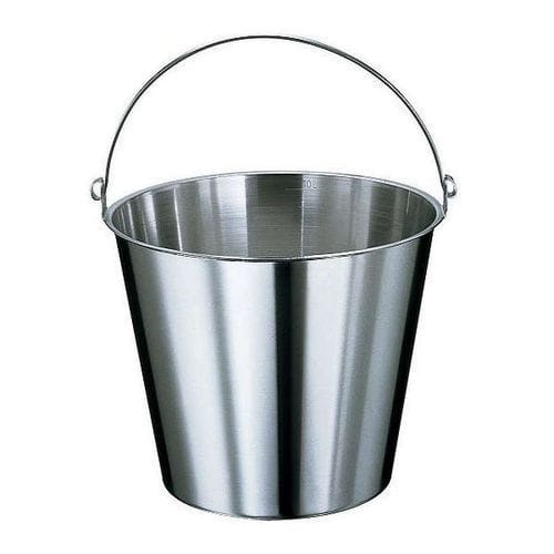 Cubo de acero inoxidable - Due Ci Inox Snc - redondo / con asidero / de uso alimentario