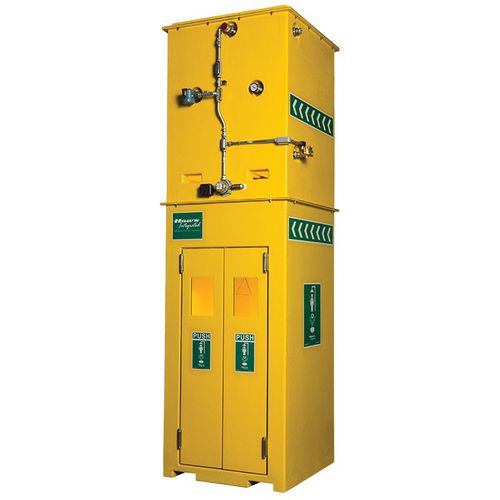 Cabina de ducha de pie - 8720 - Haws Corporation - con lavaojos y lavacara / con depósito / de exterior