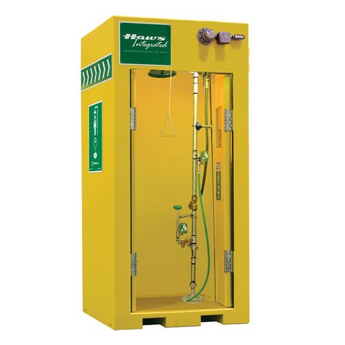 Cabina de ducha de pie - 8730 - Haws Corporation - con lavaojos y lavacara / de exterior / de descontaminación