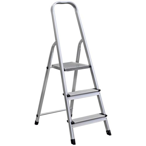 Escalera de tijera de aluminio - BG  - CAGSAN  LADDERS - con escalones ribeteados