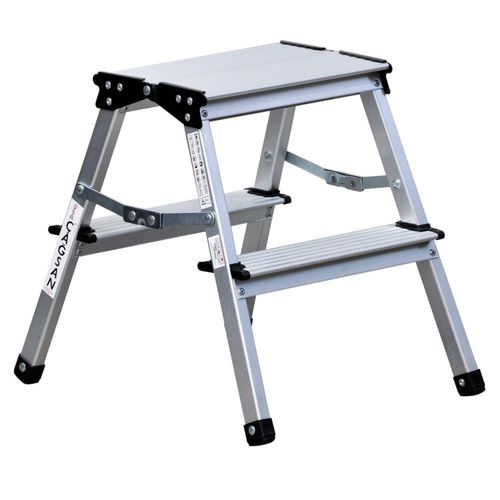 Escalera de tijera de aluminio - OL  - CAGSAN  LADDERS - con escalones ribeteados