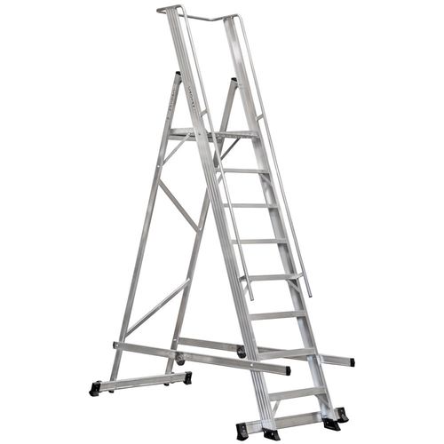 Escalera de aluminio - KP  - CAGSAN  LADDERS - plegable / de plataforma