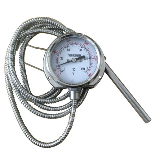 Termómetro de expansión de gas de capilar - 221RF12122-1 - Shanghai QualityWell industrial CO.,LTD. - de esfera / IP65 / de inserción