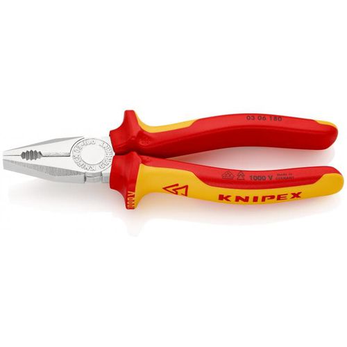 Alicate universal - 03 06 180 - KNIPEX - para hilos / para cable / de acero