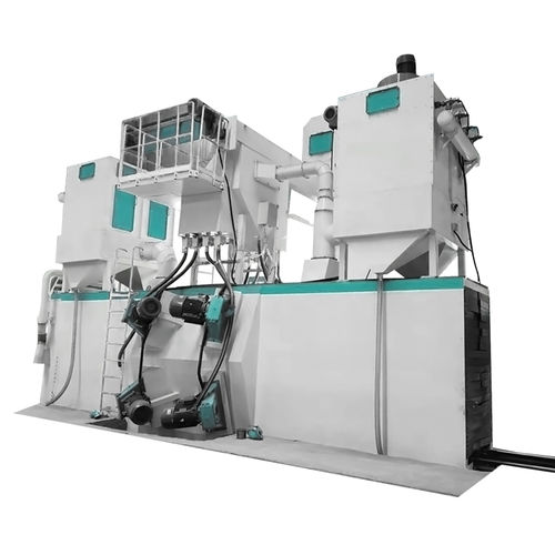 Granalladora con transportador de rodillos - SHANDONG KASRY INTELLIGENT EQUIPMENT CO.,LTD - para metal / automática