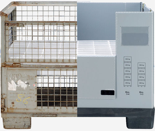 Caja-palé de plástico - Super Quad Box - KTP Kunststoff Palettentechnik - para almacenamiento / plegable / con tapa