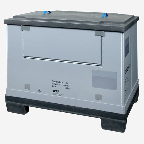 Caja-palé de plástico - Quad Box Duo - KTP Kunststoff Palettentechnik - de transporte / plegable / con tapa