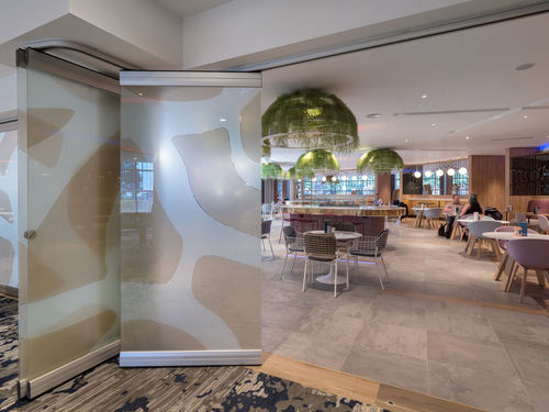 Tabique para zona de recepción - MSW  - Geze GmbH - flexible / corredero / de vidrio