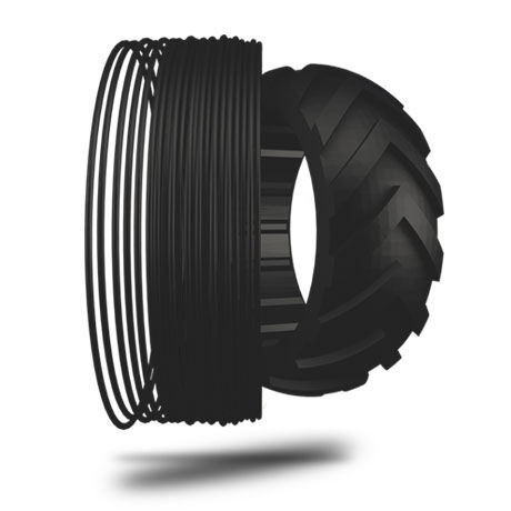 Filamento de TPU para impresora 3D - TPU 80 SHORE A - WASP - 2,85 mm / negro / blanco