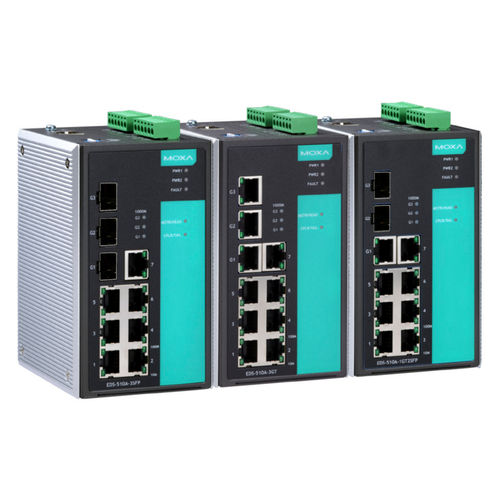 Conmutador Ethernet administrable - EDS-510A series - Moxa Europe - 10 puertos / PTPv2
